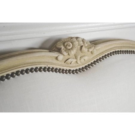 Elegant French Provincial Upholstered Bed Frame Handcrafted Wood