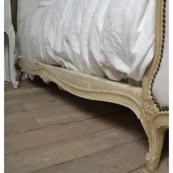 Elegant French Provincial Upholstered Bed Frame Handcrafted Wood