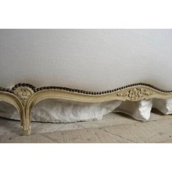 Elegant French Provincial Upholstered Bed Frame Handcrafted Wood