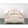 Luxury Classic Cream Tufted King Size Bed with Gold Accents
