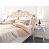 Luxury Classic Cream Tufted King Size Bed with Gold Accents