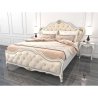 Luxury Classic Cream Tufted King Size Bed with Gold Accents
