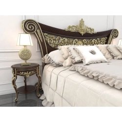 Elegant Classic Carved Wood Bed Frame Luxury Design