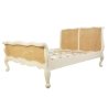 Classic French Style Rattan Cane Wooden Bed Frame White