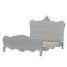 Classic French Provincial Ornate Wooden Bed Frame with Silver Finish