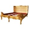Luxury Gold Leaf Classic Baroque Bed Frame with Tufted Headboard