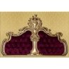 Luxury Royal Classic Carved Gold Finish Bed with Velvet Upholstery