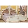 Luxury Royal Classic Carved Gold Finish Bed with Velvet Upholstery