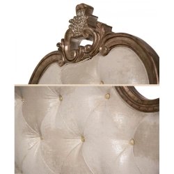 Luxury Tufted Upholstered Bed Frame Classic Carved Wood