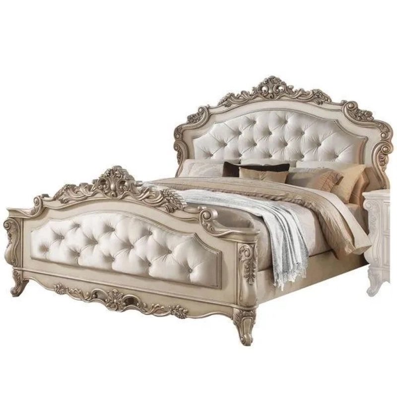 Classic European Carved Wood Tufted Upholstery Bed Classic European Carved Wood Tufted Upholstery Bed