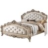 Classic European Carved Wood Tufted Upholstery Bed