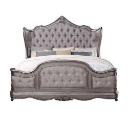 Luxurious Silver Grey Tufted Upholstered Bed Frame Classic Traditional