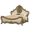Ornate Classic Wood and Upholstered Bed Frame