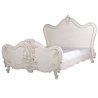Luxury Hand-Carved Classic White Wooden Bed Frame