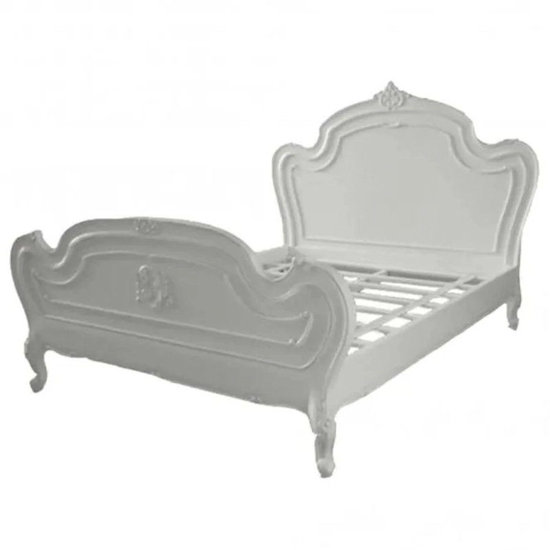 Classic White Wooden Bed Frame | Elegant Bedroom Furniture Classic White Wooden Bed Frame | Elegant Bedroom Furniture