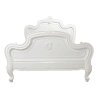 Classic White Wooden Bed Frame | Elegant Bedroom Furniture