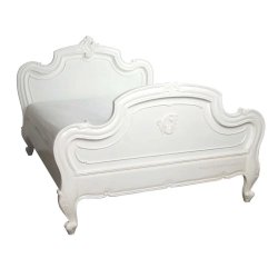 Classic White Wooden Bed Frame | Elegant Bedroom Furniture