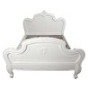 Classic White Wooden Bed Frame | Elegant Bedroom Furniture