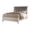 Glamorous Silver Upholstered Tufted Platform Bed