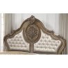 Elegant Carved Ornate Tufted Upholstered Bed Frame