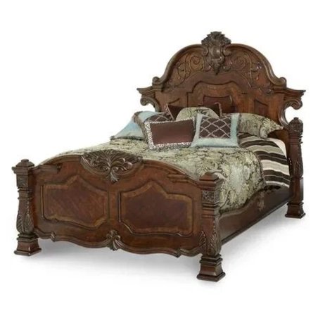 Exquisite Carved Solid Wood Bed Frame - Classic Ornate Style