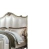 Classic White Upholstered Bed Frame with Gold Accents