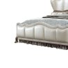 Classic White Upholstered Bed Frame with Gold Accents