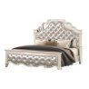 Elegant White Wood Tufted Upholstered Queen Bed Frame