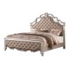 Elegant White Wood Tufted Upholstered Queen Bed Frame